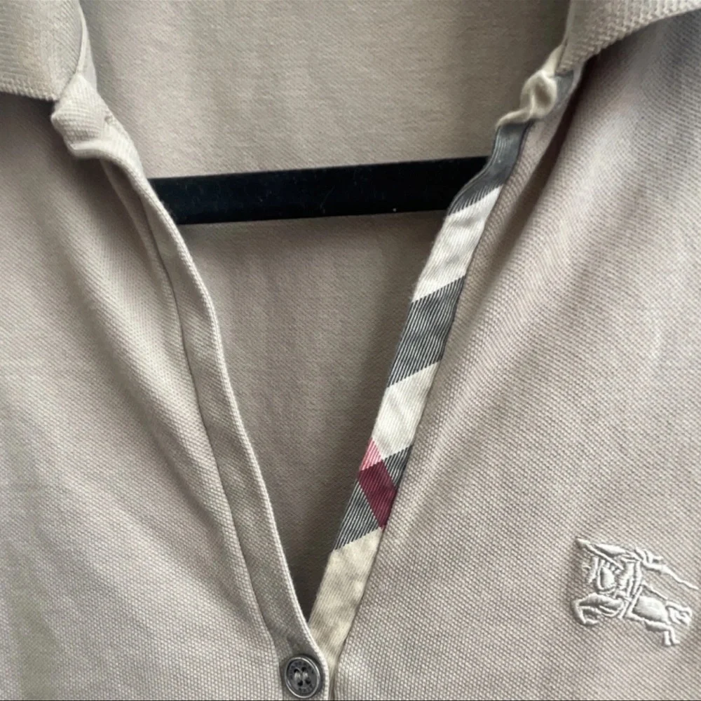 VTG Burberry Ruched Button Down Polo - Picture 8 of 8